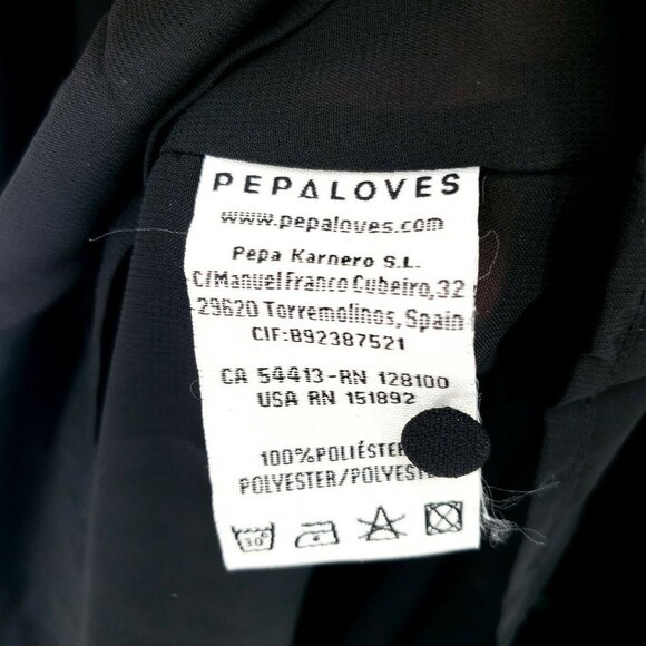 PEPALOVES Birds Embroidered NWT Black Maxi Dress Long-size S - Picture 10 of 11